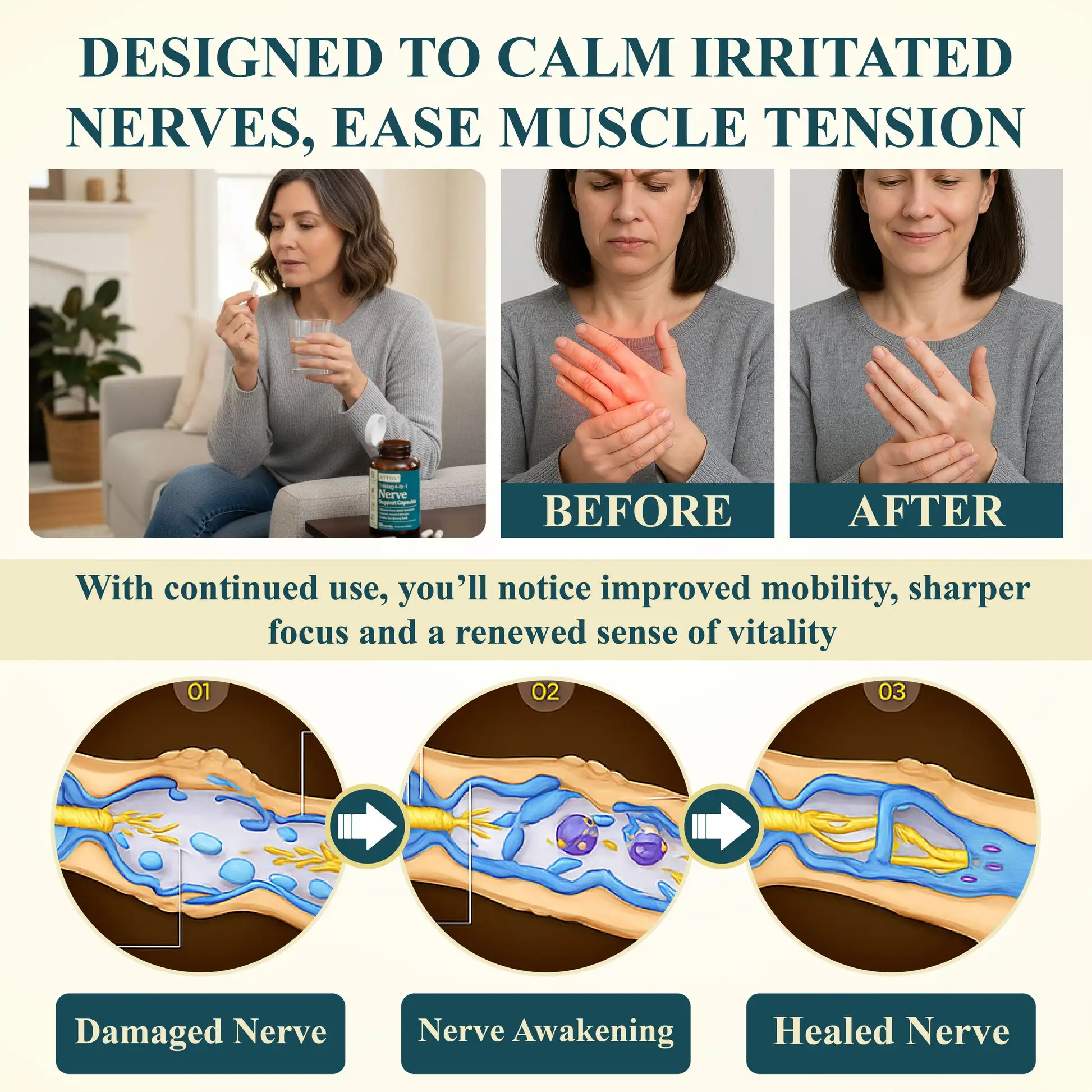 TriMag 4-in-1 Nerve Support Capsules - Image 2