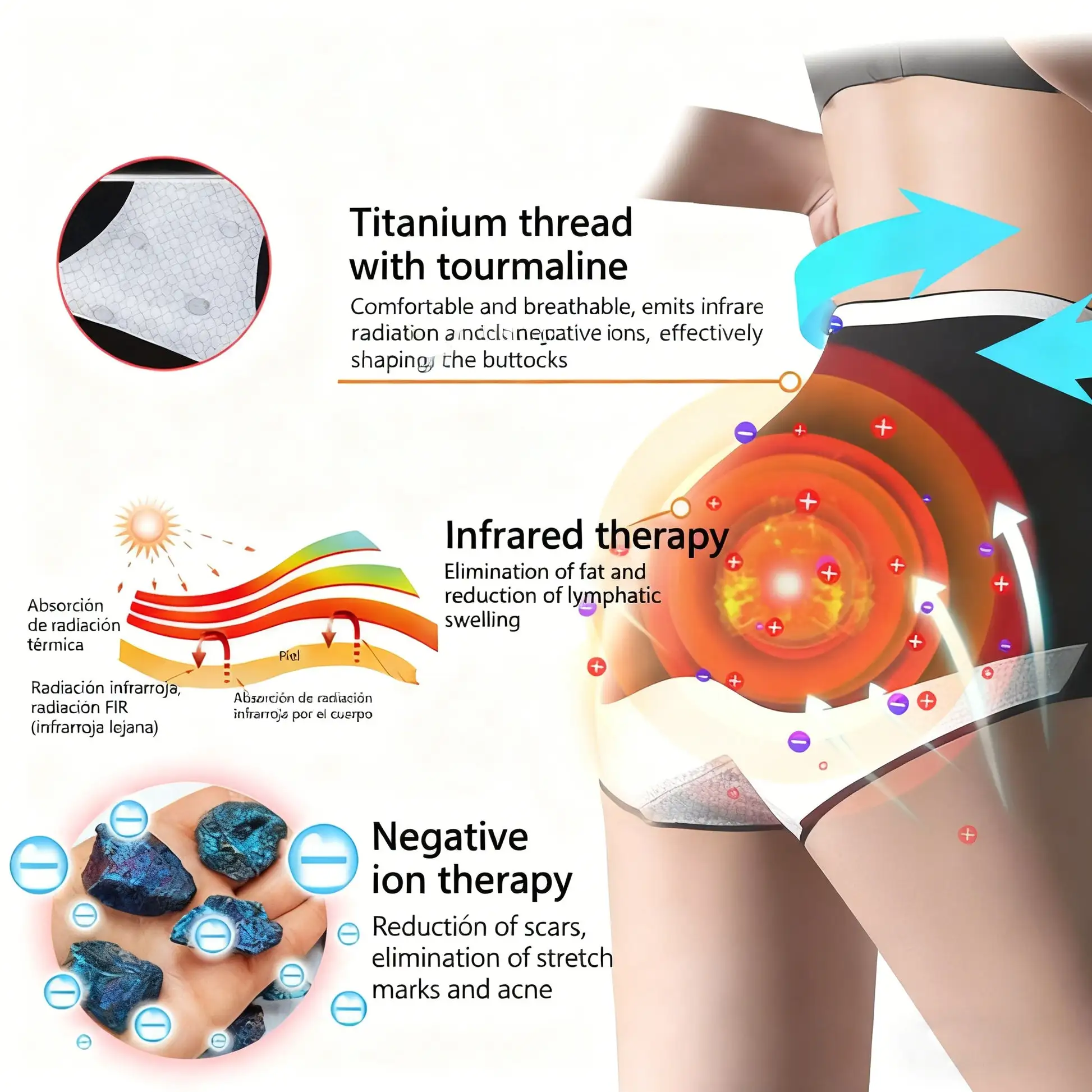 Self-regulating tourmaline shaping shorts with titanium fiber - Image 9