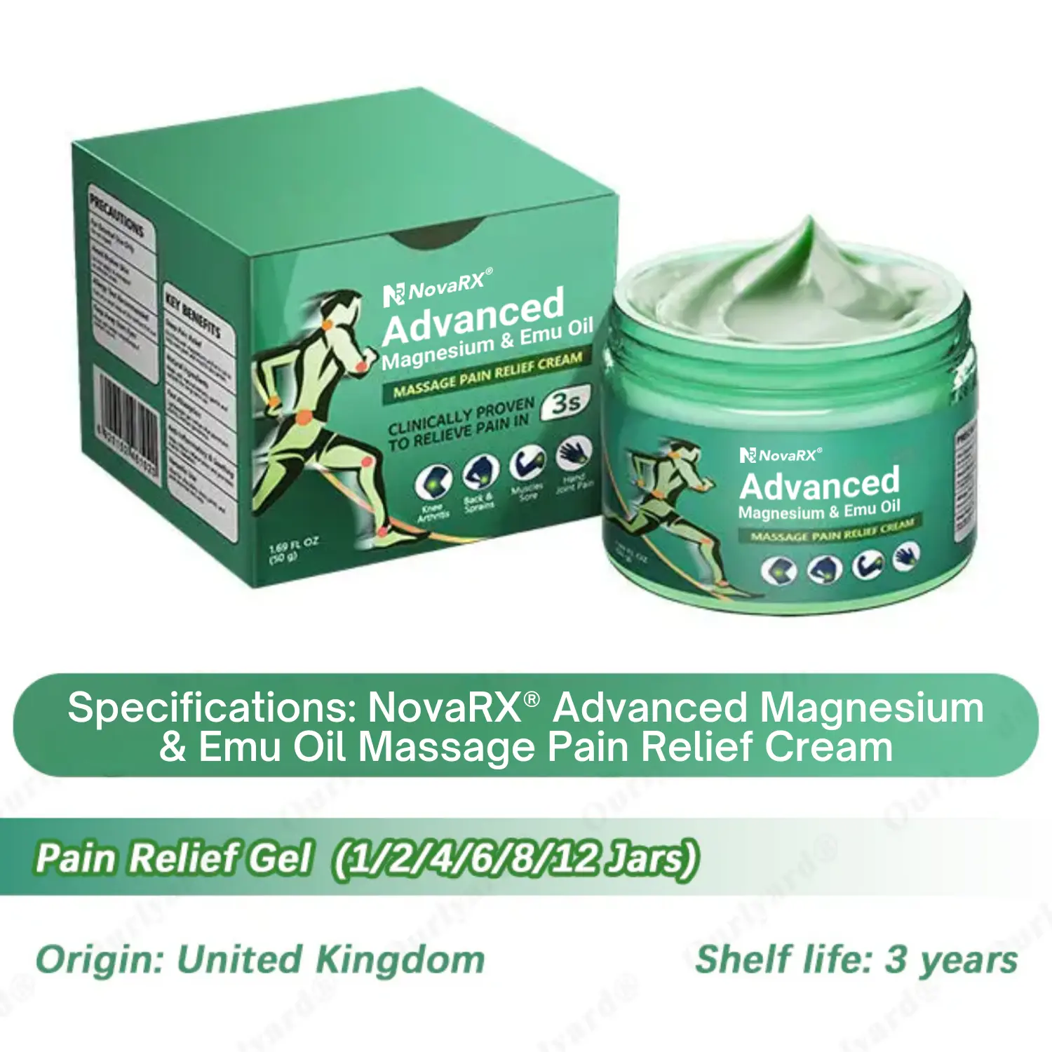 Advanced Magnesium & Emu Oil Massage Pain Relief Cream - Image 6